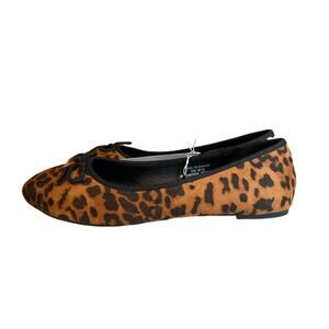 French Connection Round Toe Ballet Flats Leopard Print 9